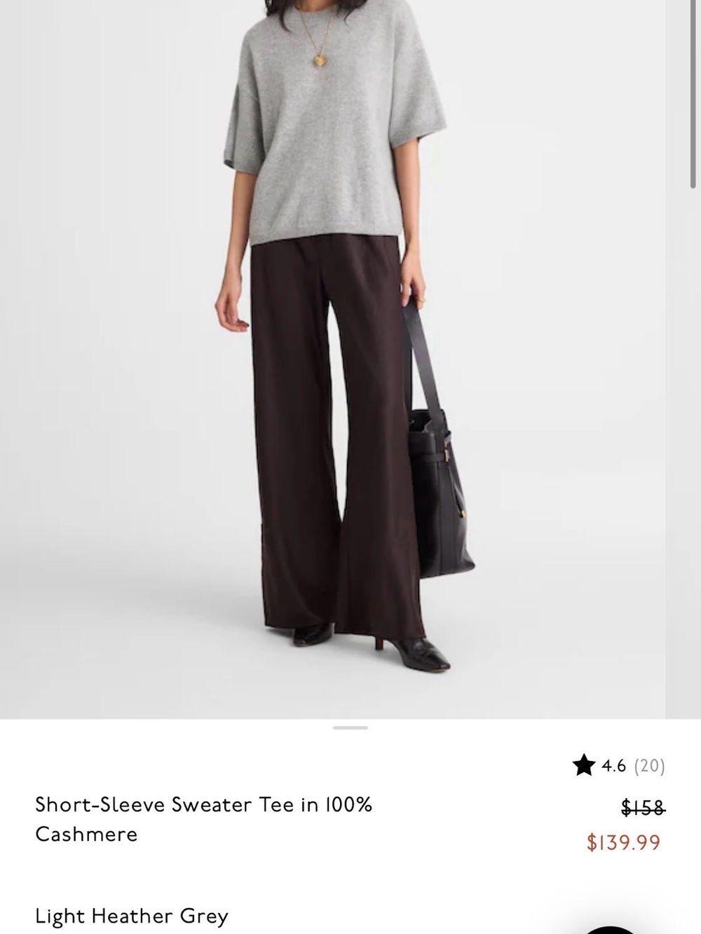 Madewell short sleeve tee in 100% cashmere